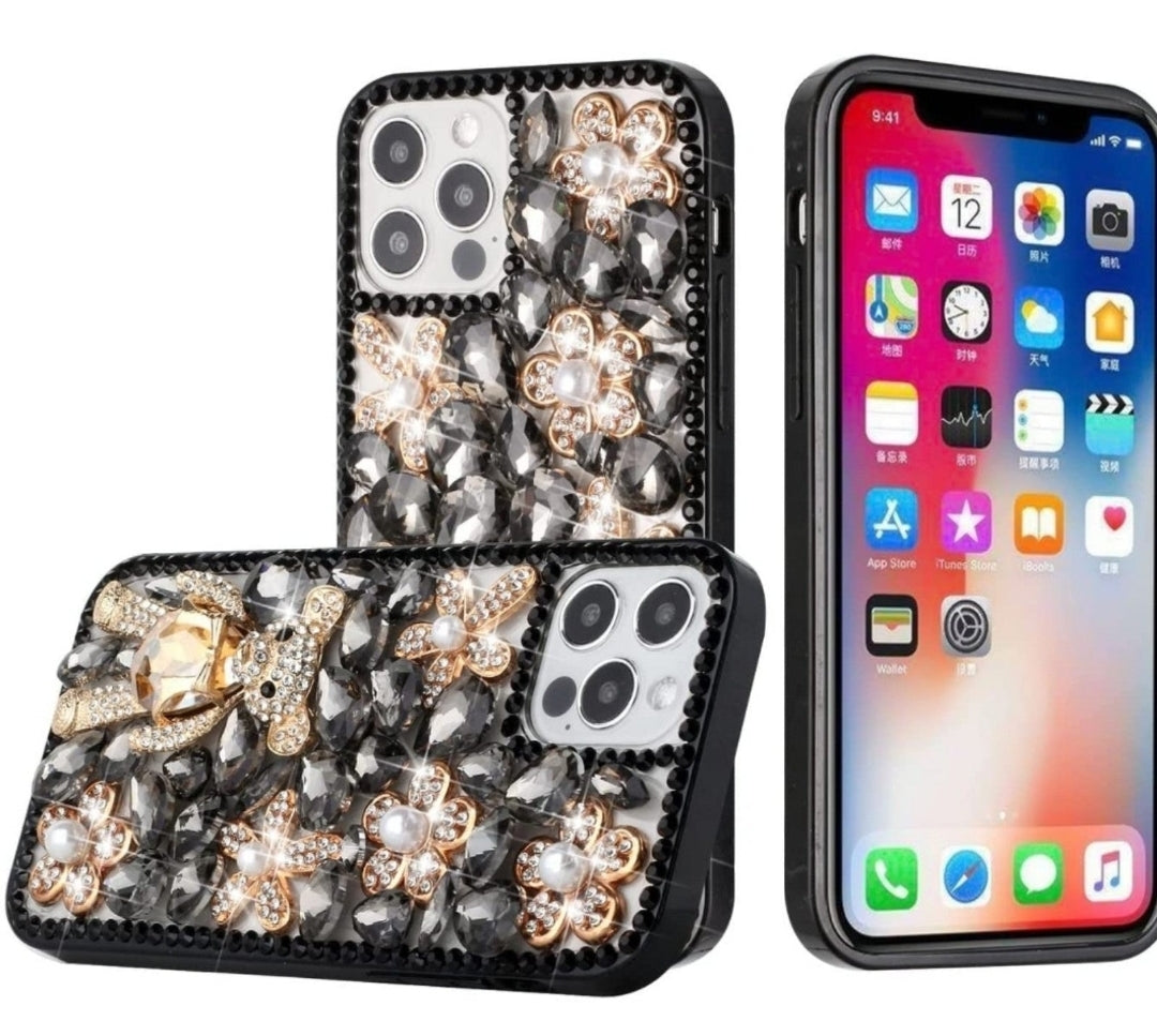 iPhone 13 Pro Max Black Panda Floral
