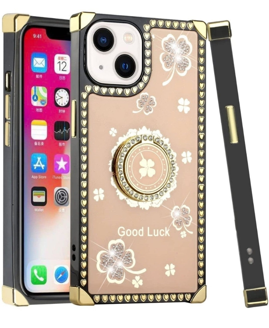 iPhone 13 Pro Good Luck Floral Gold