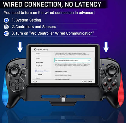 Switch Controller for Switch/OLED, One-Piece Joypad Controller Replacement for Switch Pro Controller, Switch Controllers Remote with Adjustable TURBO and Dual Motor Vibration