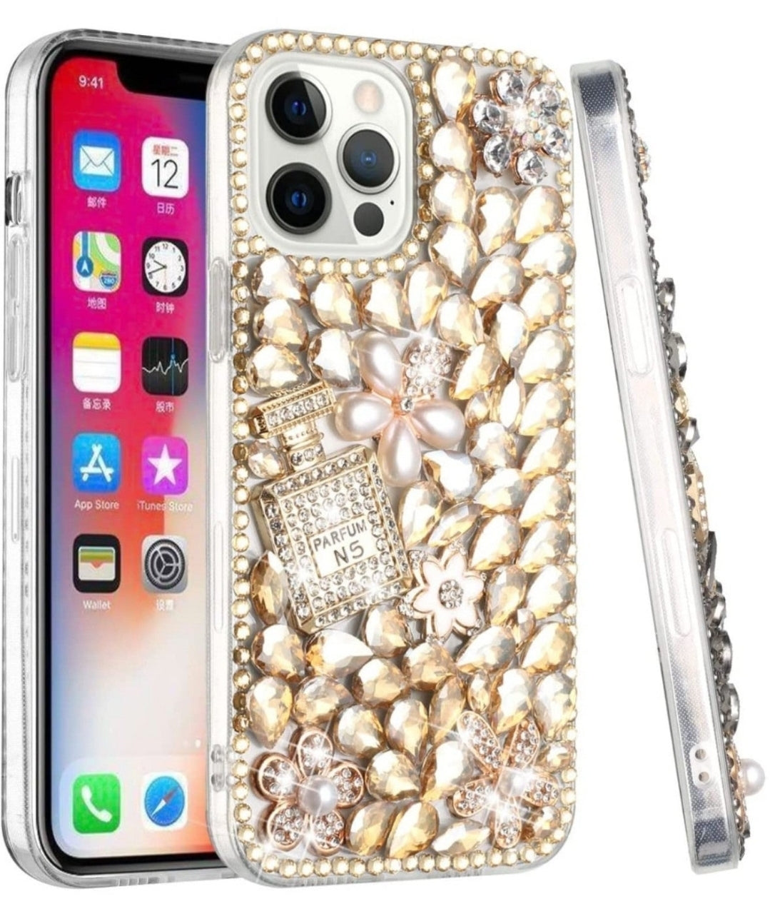 iPhone 13 Pro Pearl Flowers/Perfume Gold