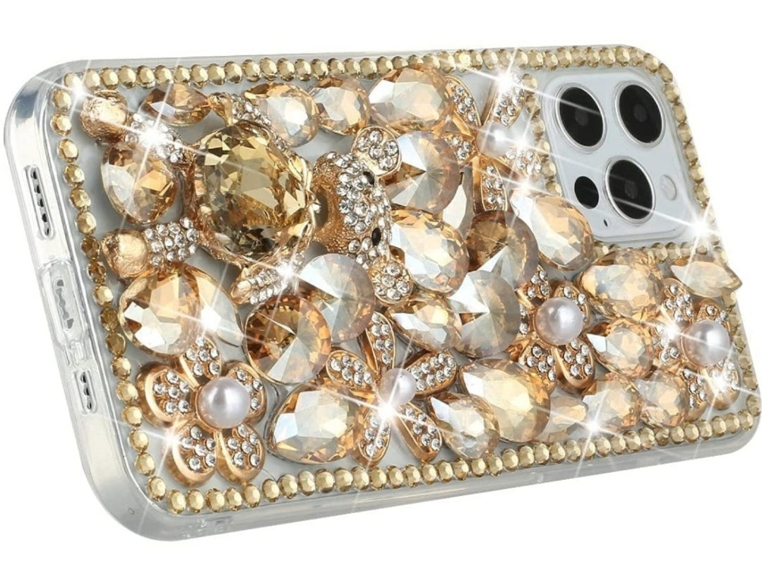iPhone 13 Pro Gold Panda Floral