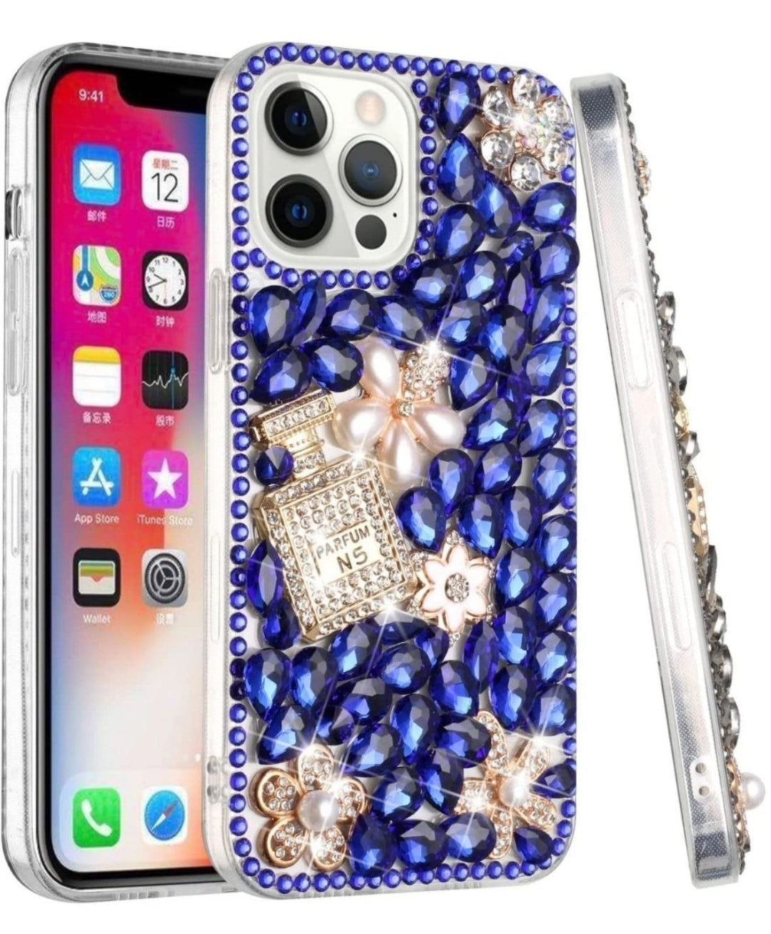 iPhone 13 Pro Pearl Flowers/Perfume Blue