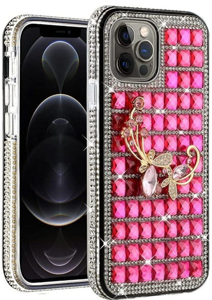 iPhone 13 Pro Butterfly Floral On Pink