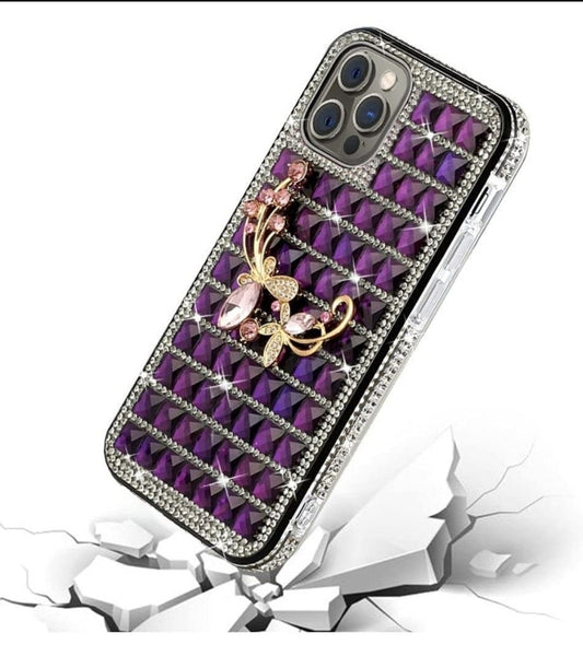 iPhone 13 Pro Butterfly Floral On Purple