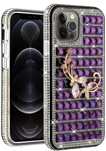 iPhone 13 Pro Butterfly Floral On Purple
