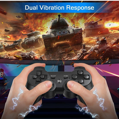 PS3 Controller Wireless 2 Pack, with 2 Charging Cables, Compatible with Playstation 3
