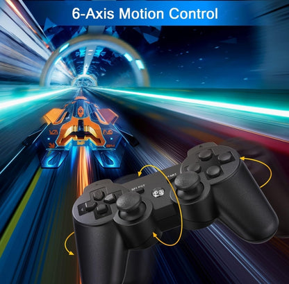 PS3 Controller Wireless 2 Pack, with 2 Charging Cables, Compatible with Playstation 3
