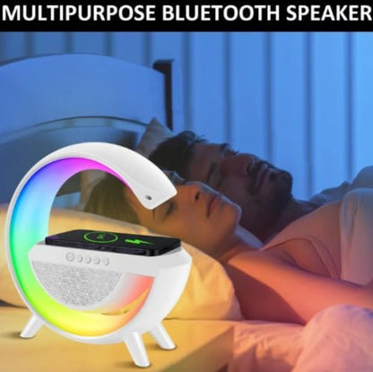 Bluetooth G Speaker with Wireless Charging, Smart Night Light, Alarm Clock, RGB