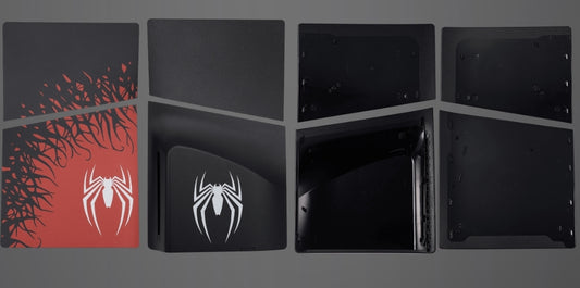 PS5 slim faceplate covers for controller and disc edition slim.  Spider-Man