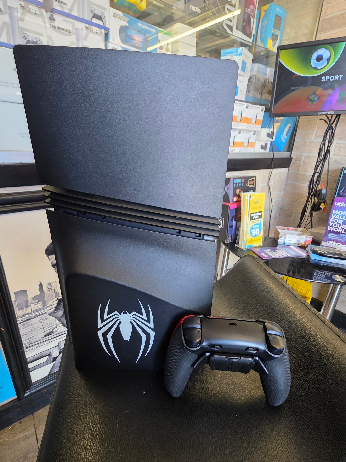 Custom Spider-Man PlayStation 5 Pro with Disc drive