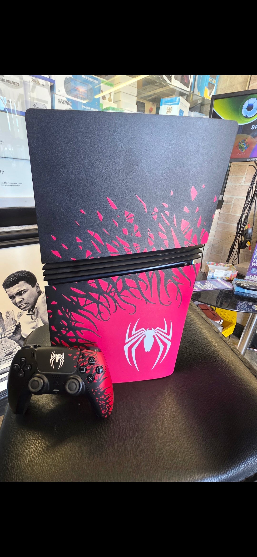Custom Spider-Man PlayStation 5 Pro with Disc drive